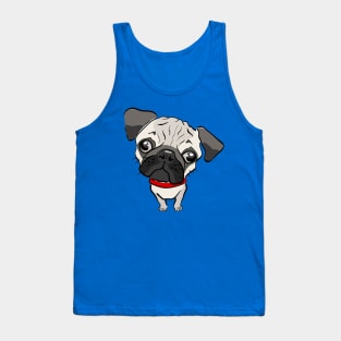 A little dog. Character sad pug. Muzzle unhappy pooch. lonely doggy with sad eyes Tank Top